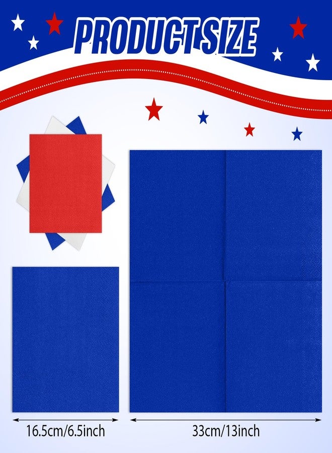 Weekgrat 120 Pcs Patriotic Napkins Red White and Blue Napkins 4th of July Disposable Napkins for Cocktail Veteran Independence Day Party Supplies Xmas Dinner Napkins Decorations - Image 3